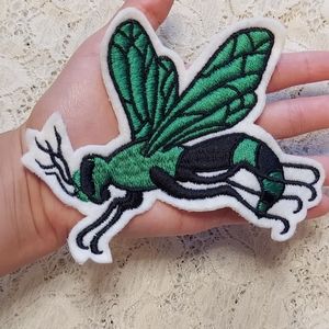 Vintage Sew On Patch or Applique Green Wasp Hornet